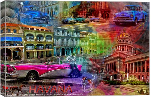 Havana Collage Canvas Print by Randi Grace Nilsberg