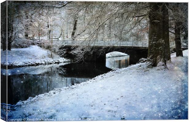 Winter by the Canal Canvas Print by Randi Grace Nilsberg