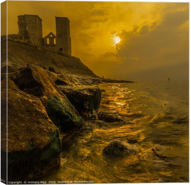 Reculver Towers Canvas Print by Anthony Rigg
