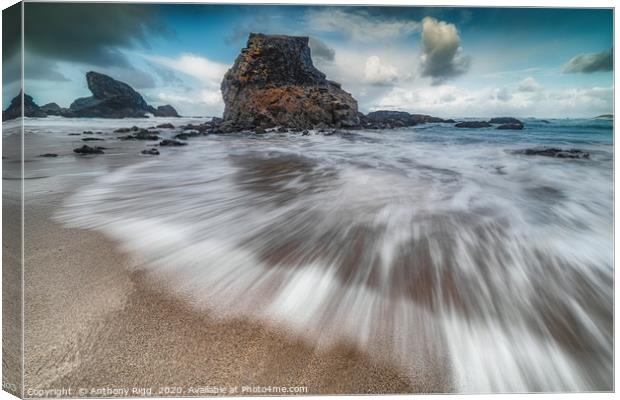 Bedruthan Steps  Canvas Print by Anthony Rigg