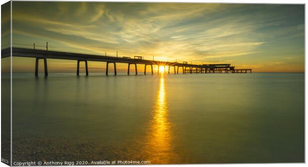 Sunrise at Deal Pier Canvas Print by Anthony Rigg