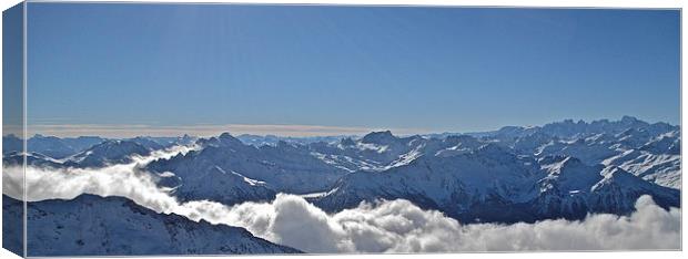 French Alps Looking East Canvas Print by Michael Wood