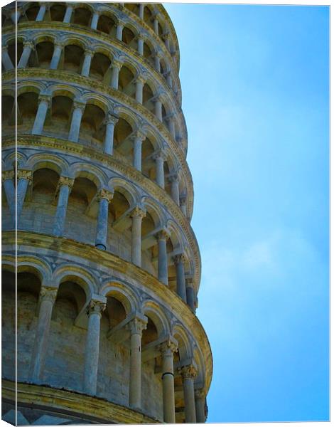 The side of the Leaning Tower of Pisa Canvas Print by Michael Wood