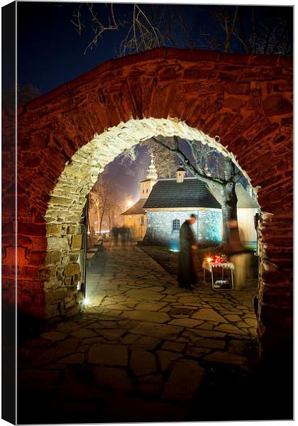 Cemetery stone gate Canvas Print by Robert Parma