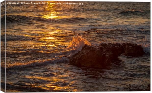 Sunlight on waves Canvas Print by Dave Angood