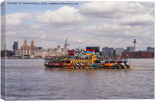 Liverpool Skyline And Mersey Ferry Canvas Print by rawshutterbug 