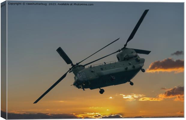 Chinook At Sunset Canvas Print by rawshutterbug 