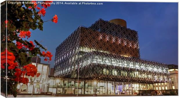 Birmingham Library By Night Canvas Print by rawshutterbug 