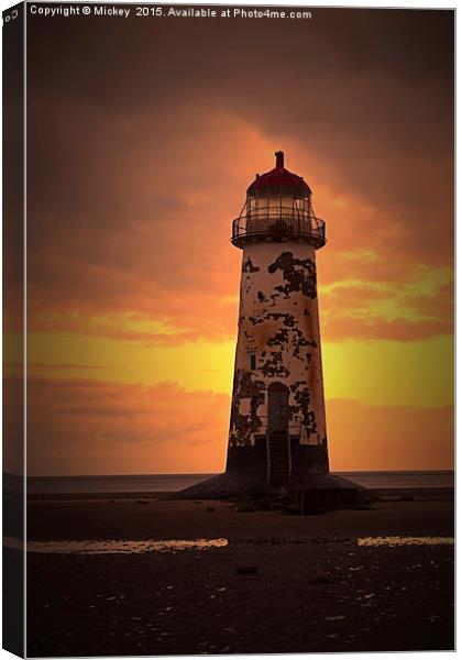 Talacre Lighthouse Sunrise Canvas Print by rawshutterbug 