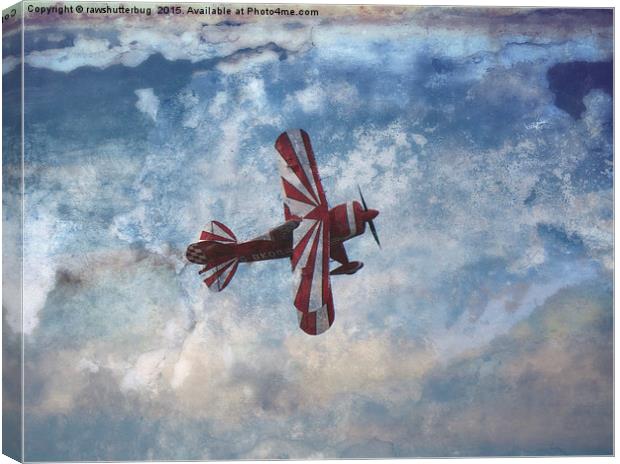 Red White Biplane Canvas Print by rawshutterbug 