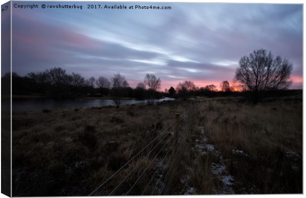 Winter Sunrise Over Chasewater Canvas Print by rawshutterbug 
