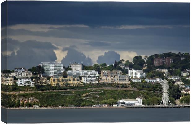 Funnel Clouds Over Torquay Canvas Print by rawshutterbug 