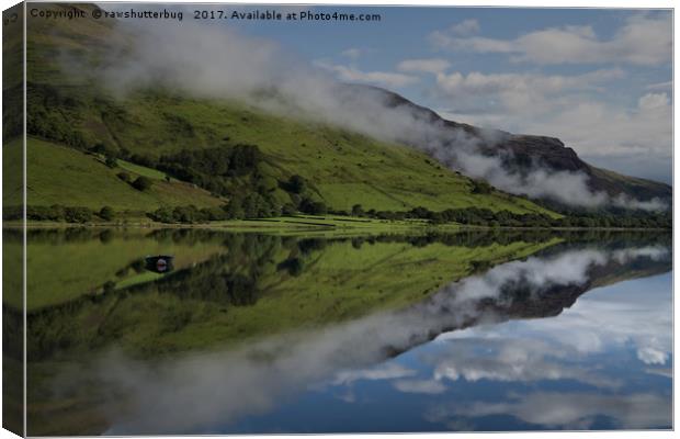 Reflection In The Llyn Mwyngil Canvas Print by rawshutterbug 