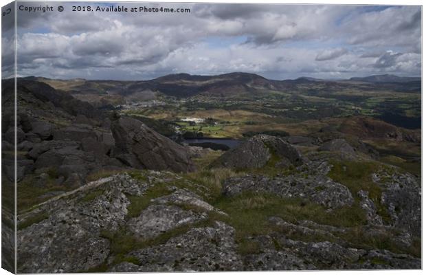 View From The Reservoir Llyn Stwlan  Canvas Print by rawshutterbug 