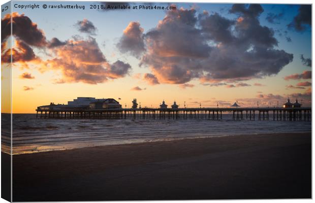 Sunset At Blackpool North Pier Canvas Print by rawshutterbug 