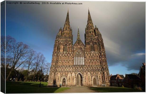 Clouds Over The Lichfield Cathedral Canvas Print by rawshutterbug 