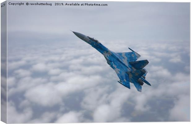 SU-27 Flanker Above The Clouds Canvas Print by rawshutterbug 