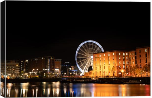 Liverpool Albert Dock Big Wheel Canvas Print by rawshutterbug 