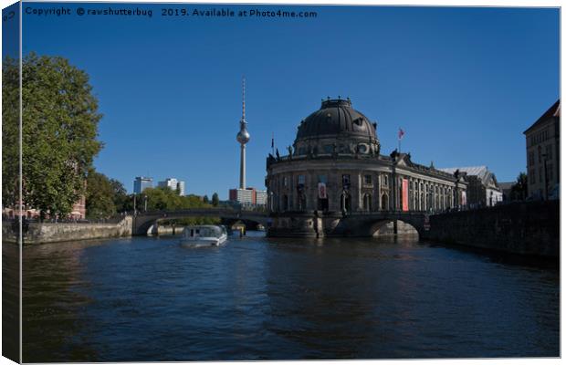 Bode Museum And TV Tower From The River Spree Canvas Print by rawshutterbug 