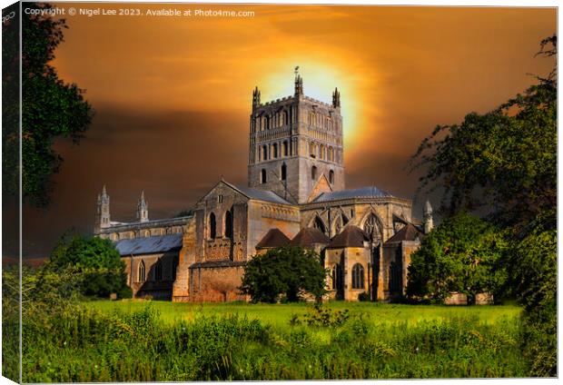 Tewkesbury Abbey Canvas Print by Nigel Lee