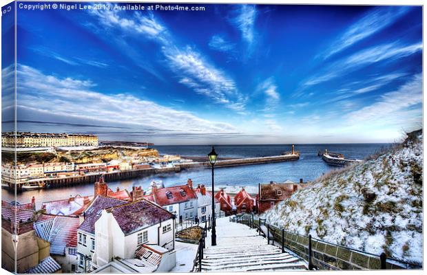 Whitby Abbey Steps Canvas Print by Nigel Lee