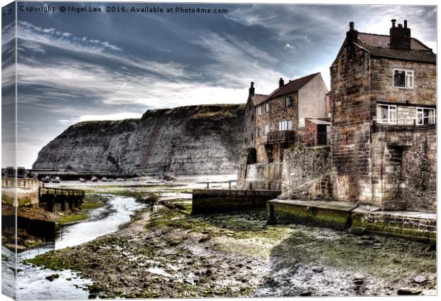 Staithes Harbour Canvas Print by Nigel Lee