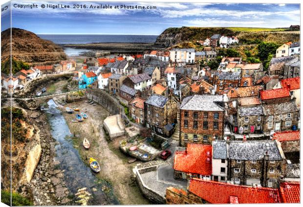 Staithes Harbour Canvas Print by Nigel Lee