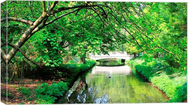 white bridge over the river Canvas Print by Kayleigh Meek