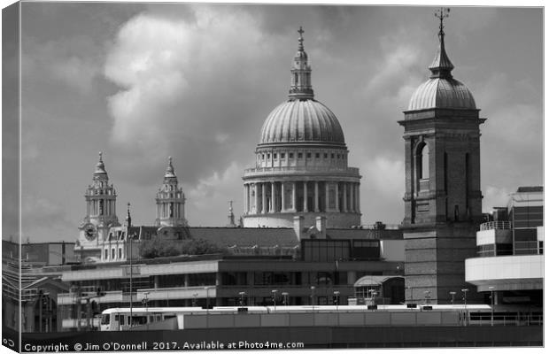St Pauls Cathedral with Cannon street station  Canvas Print by Jim O'Donnell