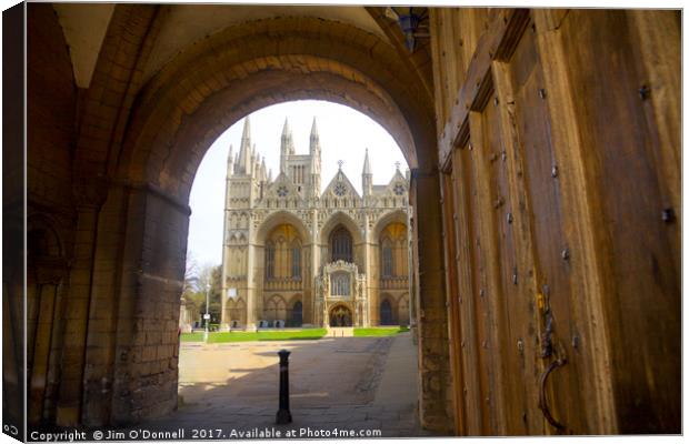Peterborough Cathedral, Peterborough, Cambridgeshi Canvas Print by Jim O'Donnell