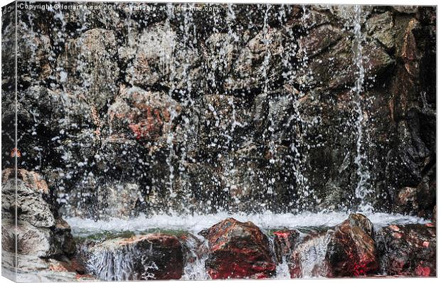 Waterfall droplets Canvas Print by lorraine cox