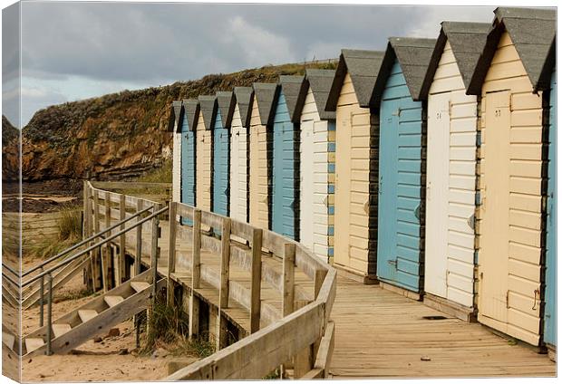  Beach huts in Bude, Cornwall Canvas Print by Matthew Silver