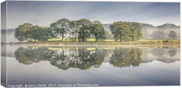 Early Morning at Esthwaite, Lake District, Cumbria Canvas Print by Garry Smith