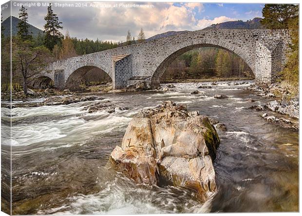 The Old Bridge of Dee Canvas Print by Mike Stephen