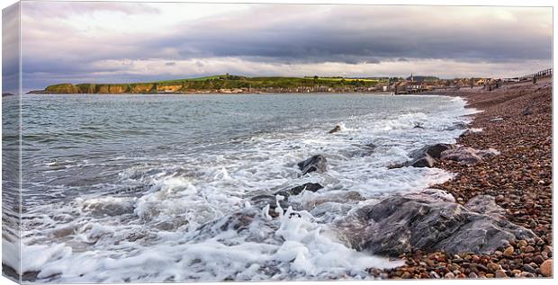 Stonehaven Coastline Canvas Print by Mike Stephen