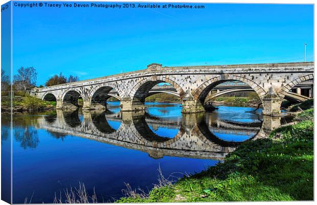 River Severn Bridge At Atcham Canvas Print by Tracey Yeo