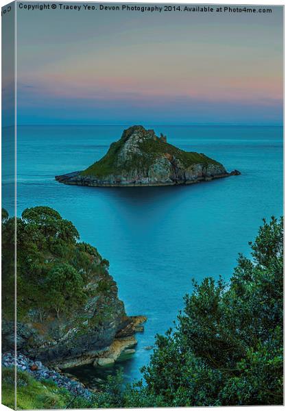  Thatcher Rock at Sunset. Canvas Print by Tracey Yeo