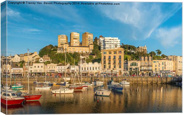  Torquay Harbourside. Canvas Print by Tracey Yeo
