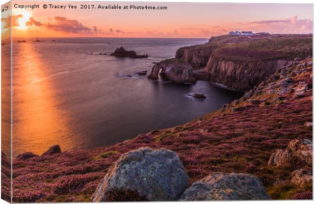Lands End Sunset Canvas Print by Tracey Yeo