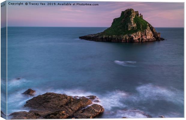 Sunset Over Thatcher Rock. Canvas Print by Tracey Yeo