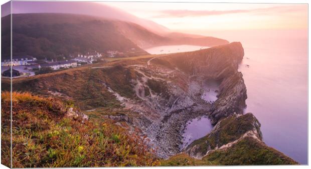 Lulworth Cove & Stair Hole sunrise Canvas Print by Kevin Browne