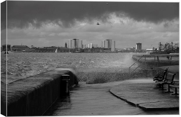 Southsea On A Windy Day Canvas Print by Kevin Browne