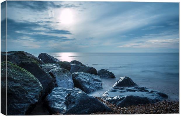 Peaceful Sea Rocks Canvas Print by Kevin Browne