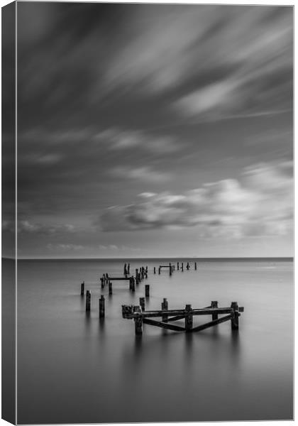 Swanage Old Pier Black & White Canvas Print by Kevin Browne
