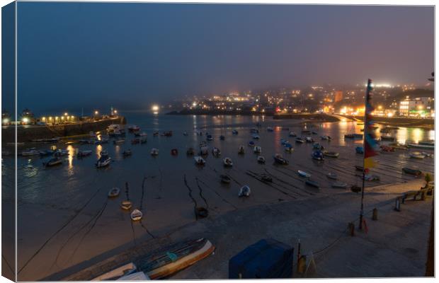 St Ives At Night Canvas Print by Kevin Browne