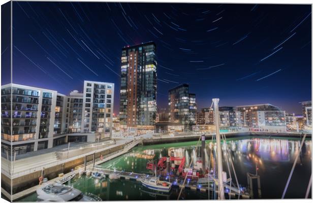 Southampton Ocean Village At Night Canvas Print by Kevin Browne