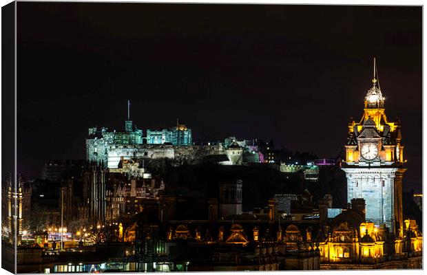 Edinburgh Castle at Night/ Canvas Print by Kevin Ainslie