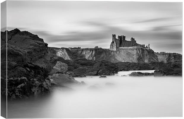 Castle upon misty sea. Canvas Print by Kevin Ainslie