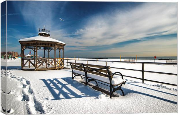 Winter on the Boardwalk Canvas Print by Kevin Ainslie