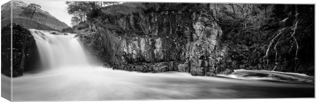 Meeting of the falls, Glen Etive Canvas Print by Kevin Ainslie